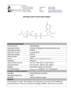 MATERIAL SAFETY DATA SHEET (MSDS) Compound Information