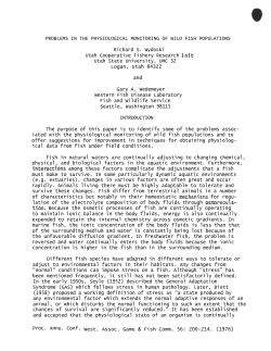 PROBLEMS IN THE PHYSIOLOGICAL MONITORING OF WILD FISH