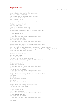 Adam Lambert Pop That Lock - Pisnicky