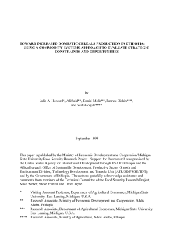 Toward Increased Cereals Production in Ethiopia.