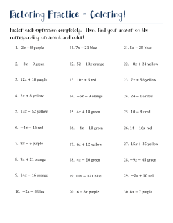 Factoring Coloring Activity