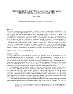 theory building: relating variation, uncertainty