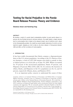 Testing for Racial Prejudice in the Parole Board Release Process