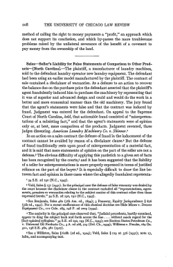 Sales. Seller`s Liability for False Statements of Comparison to Other