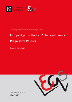 Europe Against the Left? On Legal Limits to Progressive Politics