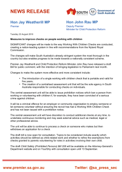 NEWS RELEASE - Screening checks