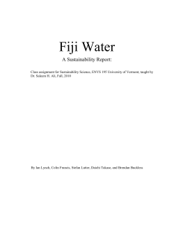 Fiji Water - University of Vermont