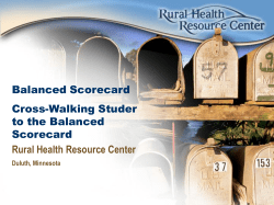 Balanced Scorecard Cross-Walking Studer to the Balanced