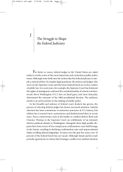 The Struggle to Shape the Federal Judiciary