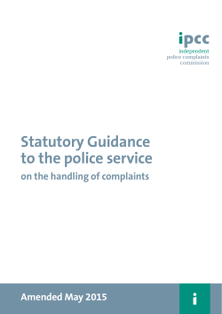 Statutory Guidance to the police service