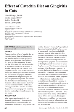 Effect of Catechin Diet on Gingivitis in Cats