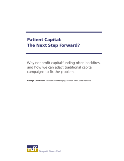 Patient Capital: The Next Step Forward?