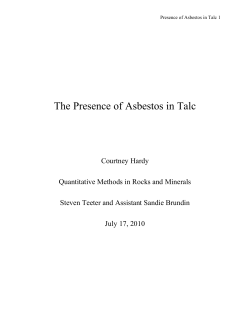 The Presence of Asbestos in Talc