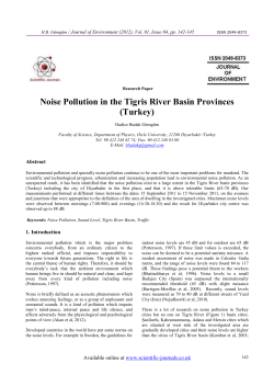 Noise Pollution in the Tigris River Basin Provinces