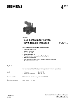 252 FourMport slipper valves PN10, femaleMthreaded VCI31