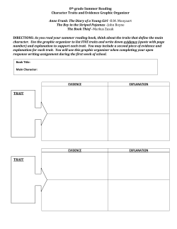 8th grade Summer Reading Character Traits and Evidence Graphic