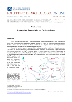 Crustumerium: Characteristics of a Frontier Settlement