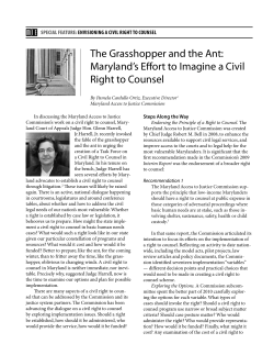 The Grasshopper and the Ant: Maryland`s Effort to Imagine a Civil