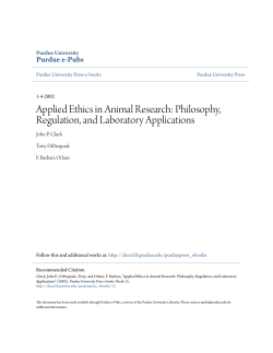 Applied Ethics in Animal Research: Philosophy - Purdue e-Pubs