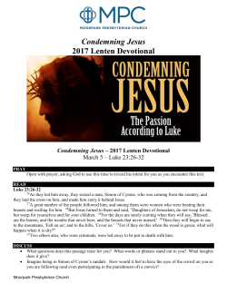 Condemning Jesus 2017 Lenten Devotional