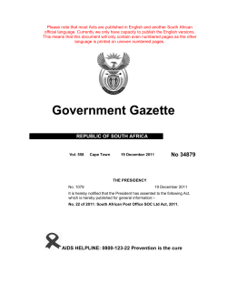 South African Post Office SOC Ltd Act 22 of 2011