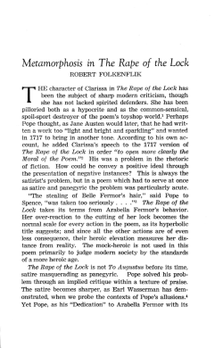 Metamorphosis in The Rape of the Lock