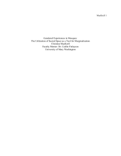 Gendered Experiences in Mosques: The Utilization of Sacred Space
