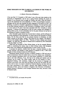 SOME THOUGHTS ON THE CLASSICAL ALLUSIONS IN THE