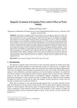 Magnetic Treatment of Irrigation Water and its Effect on
