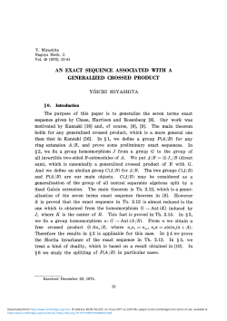 AN EXACT SEQUENCE ASSOCIATED WITH A GENERALIZED