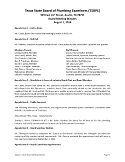 Texas State Board of Plumbing Examiners (TSBPE)
