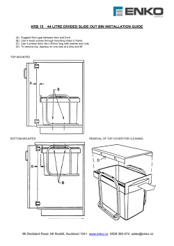 KRB 15 44 LITRE DIVIDED SLIDE OUT BIN INSTALLATION GUIDE