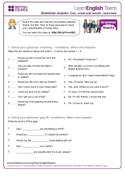 Grammar snacks: Can, could and would