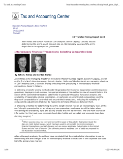 Intercompany Financial Transactions: Selecting