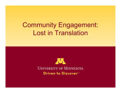 Community Engagement: Lost in Translation