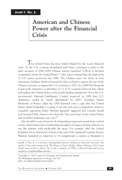 American and Chinese Power after the Financial Crisis
