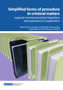 Simplified forms of procedure in criminal matters