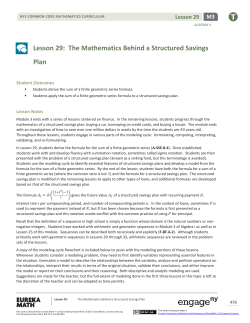 Lesson 29: The Mathematics Behind a Structured