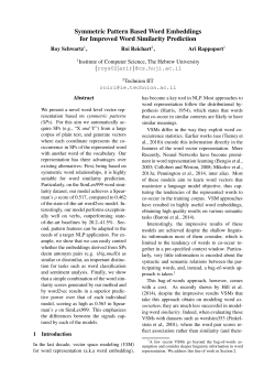 Symmetric Pattern Based Word Embeddings for Improved Word