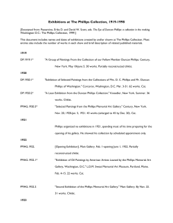 Exhibitions at The Phillips Collection, 1919-1998