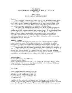 PROSPERITY: THE ETHICS AND ECONOMICS