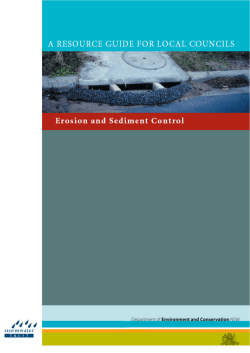 A resource guide for local councils: Erosion and sediment control