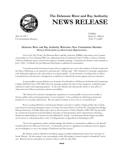 NEWS RELEASE - Delaware River and Bay Authority