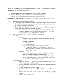 american revolution lesson plan - TILT &ndash; Colorado State University