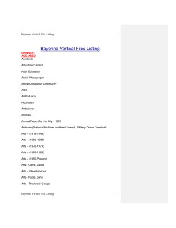 Bayonne Vertical Files Listing