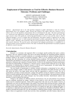 Employment of Questionnaire as Tool for Effective Business