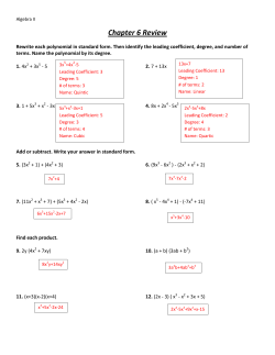 Ch. 6 Test Review Answers