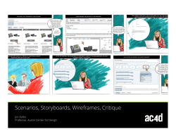 Scenarios, Storyboards, Wireframes, Critique