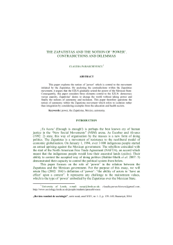 the zapatistas and the notion of `power`.