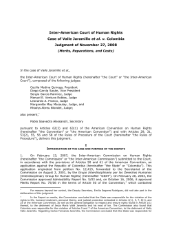 Case of Valle Jaramillo et [...] - Corte Interamericana de Derechos